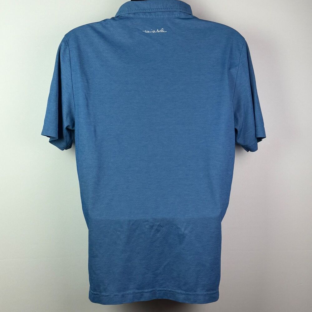 TravisMathew Blue Striped Polo Shirt M Golf Casual Logo - Picture 6 of 10